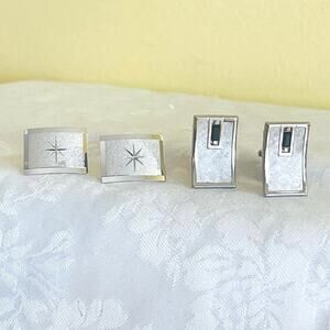 Cufflinks Vintage Silver Tone 1 - SWANK Jewelry Accessories Cuff